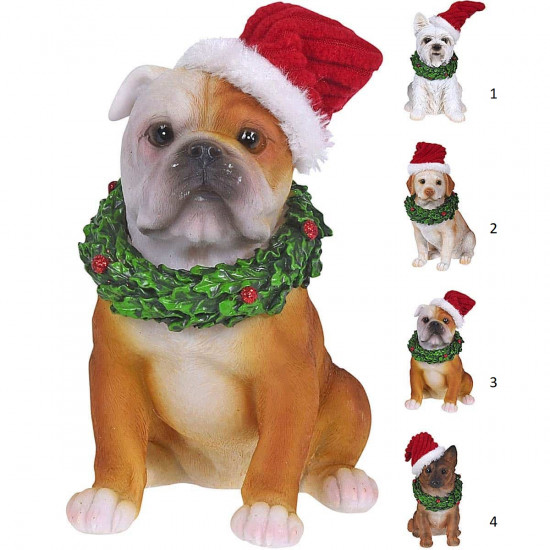 Σκύλος Κεραμικός Χριστουγεννιάτικος 13cm