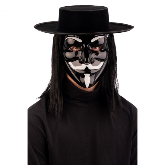 Μάσκα Anonymous Μαύρη Πλαστική
