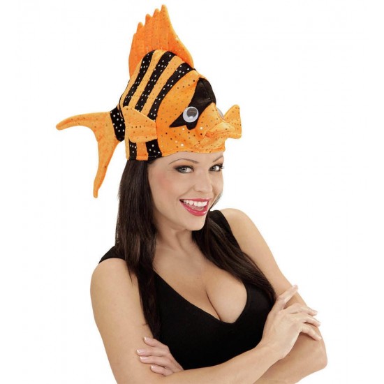 Καπέλο Ψάρι Με Ρίγες Πορτοκαλί Μαύρο