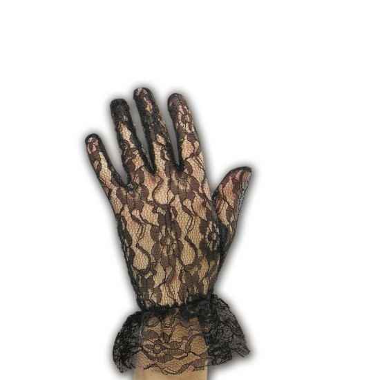 Γάντια Κοντά Δαντελένια Μαύρα