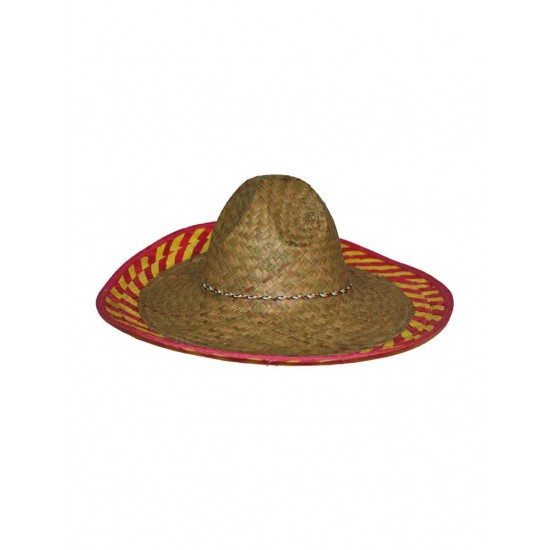 Καπέλο Μεξικάνου Ψάθινο 45cm Με Διακοσμητικά